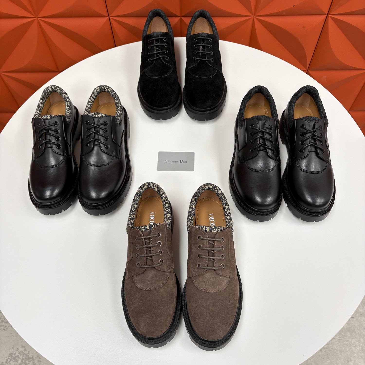 DIOR Dior Explorer III Derby Shoe Black Smooth Calfskin and Black Dior Oblique Jacquard #336111