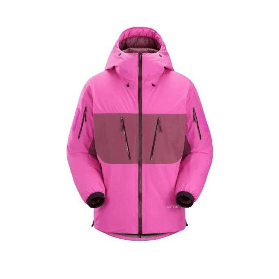 Arcteryx Men's Women's Colorblocking Autumn And Winter Even Hard Shell Hooded Puffer Down Jacket Long Sleeve Loose Jacket Coat Ngvp #9533
