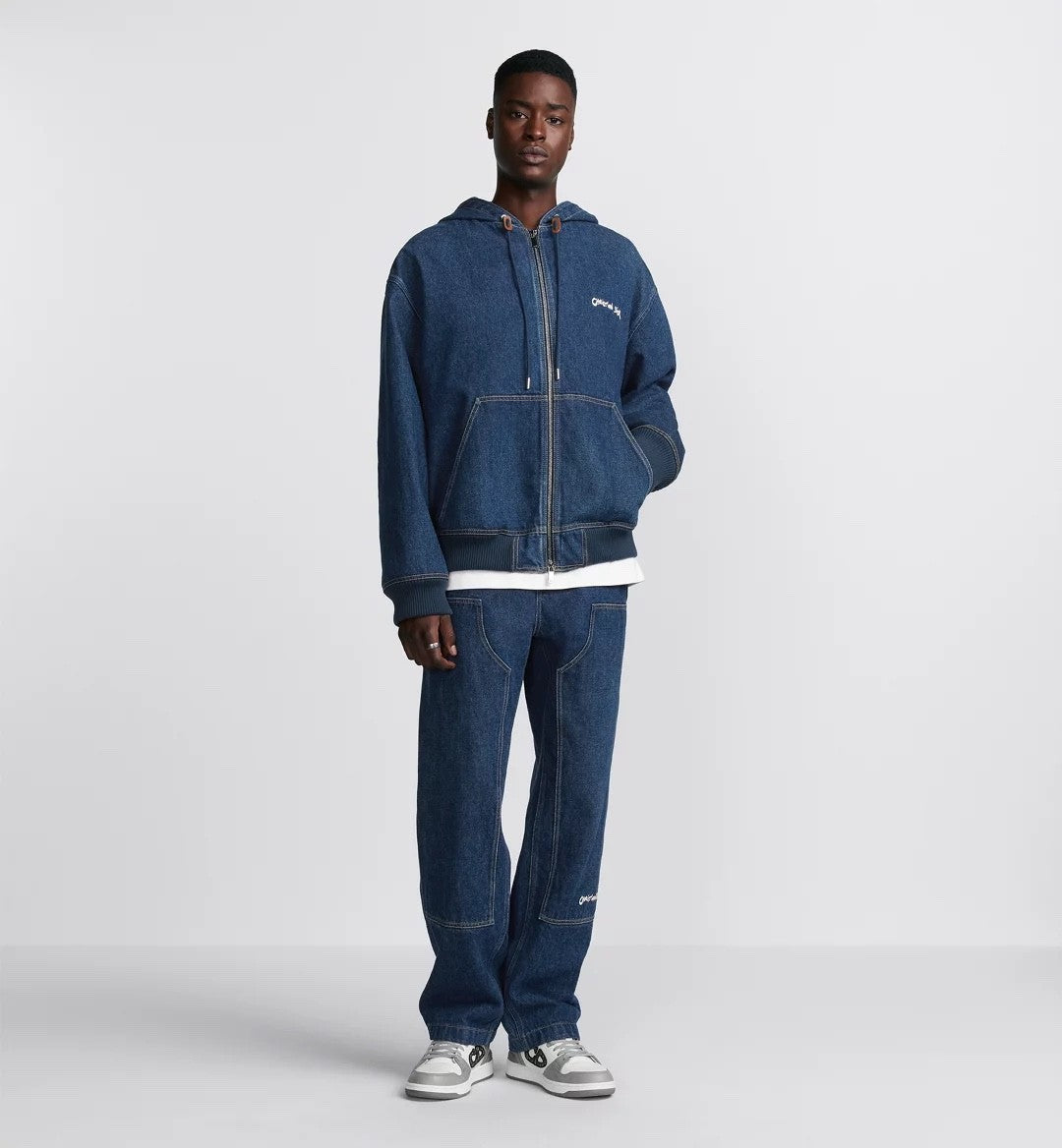 Dior Men's Spring And Fall Navy Blue Letter Print Zipper Hooded Long Sleeve Jacket #73271