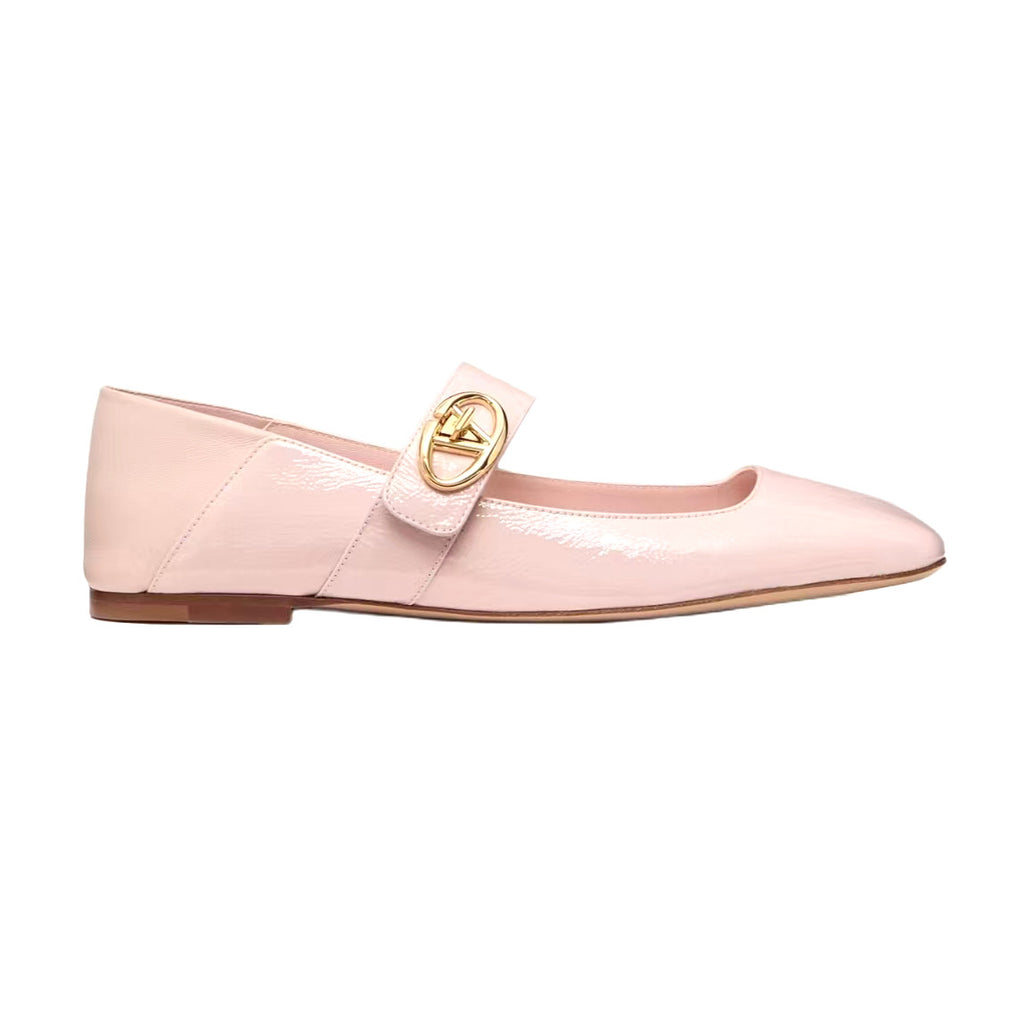 Valentino Women's Spring/Fall Fashion Classic Minimalist Elegant Solid Color Leather Flat Low Top Mary Jane Ballet Flats Shoes #79529