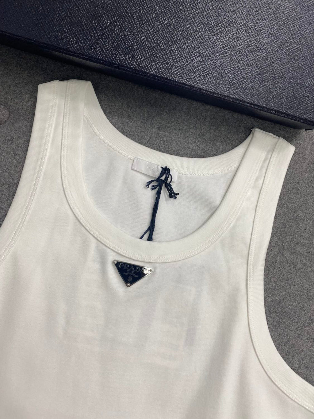 Prada Men's Summer Solid Color Logo Crew Neck Cotton Vest Top #76535