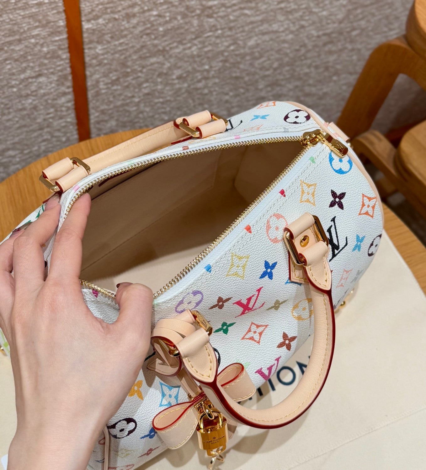 Louis Vuitton Lv X Tm Speedy Bandoulière 25 Women's Colorful Monogram Print Adjustable Detachable Strap Leather Shoulder Crossbody Bag Tote Bags #75434