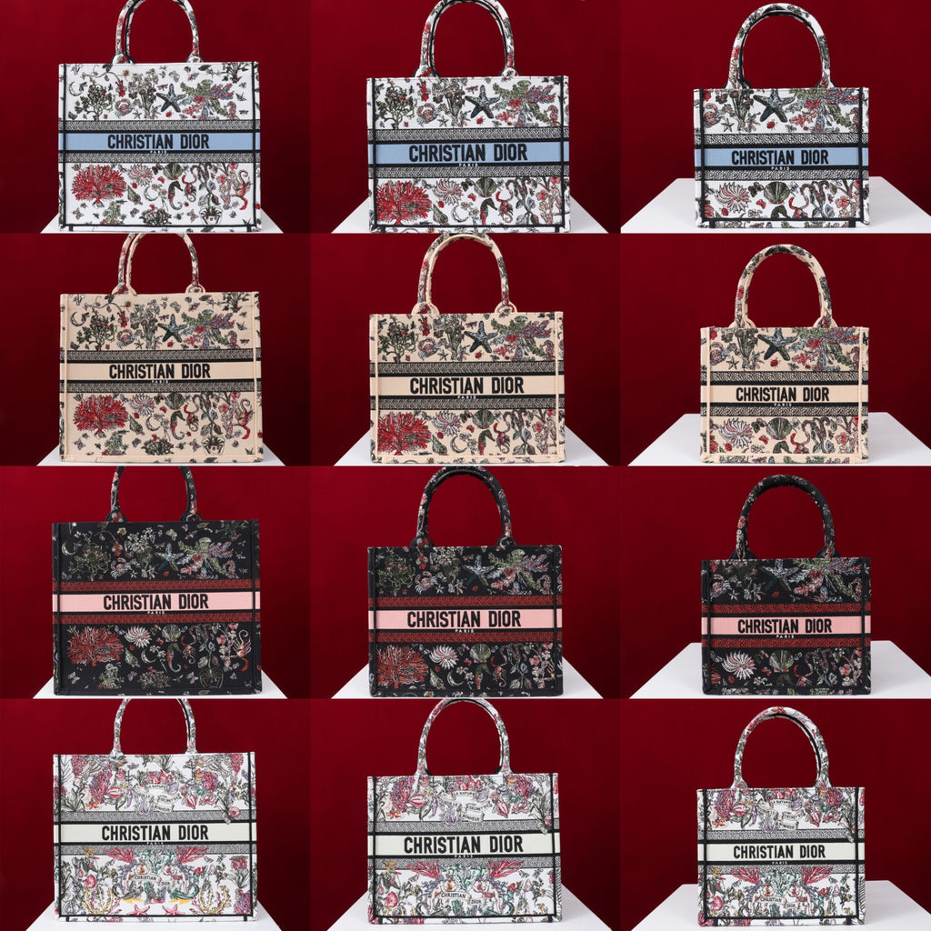 Dior Book Tote Women's Pattern Printed Embroidered Letter Printed Tweed Canvas Tote Bag Bags (please Contact Customer Service For Colour Selection Before Purchase) #76615