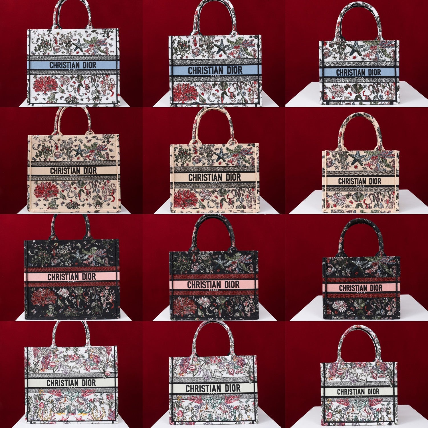 Dior Book Tote Women's Pattern Printed Embroidered Letter Printed Tweed Canvas Tote Bag Bags (please Contact Customer Service For Colour Selection Before Purchase) #76615