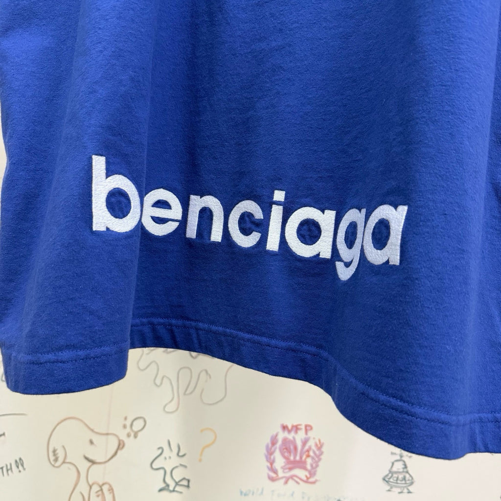 Balenciaga 3b Sports Icon Oversized T-shirt Light Marine Blue White #335833