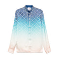 Casablanca Men's Spring And Fall Single-Breasted Loose Gradient Logo Pattern Long-Sleeved Silk Shirt Casual Elastic Pants #71877