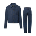 Louis Vuitton Men's Spring/Autumn Solid Colour Embroidered Letter Print Pocket Single-Breasted Long-Sleeved Denim Jacket and Casual Denim Trousers Pants Set Suit #77632