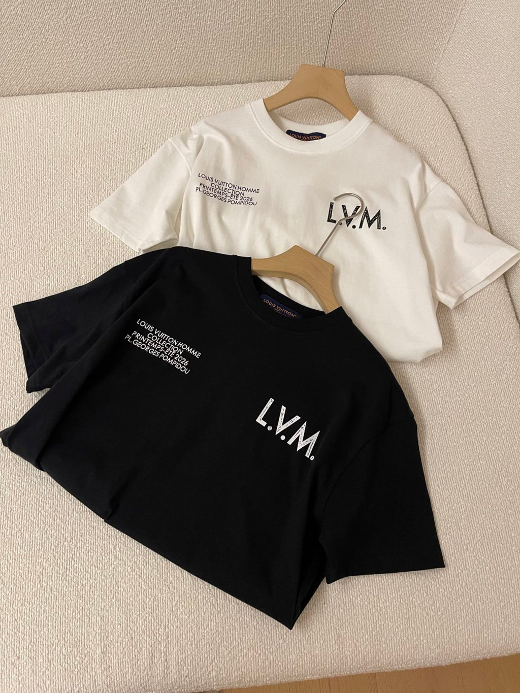 Louis Vuitton Men's Summer Solid Color Fashion Casual Round Neck Letter Print Short Sleeve T-Shirt #78315