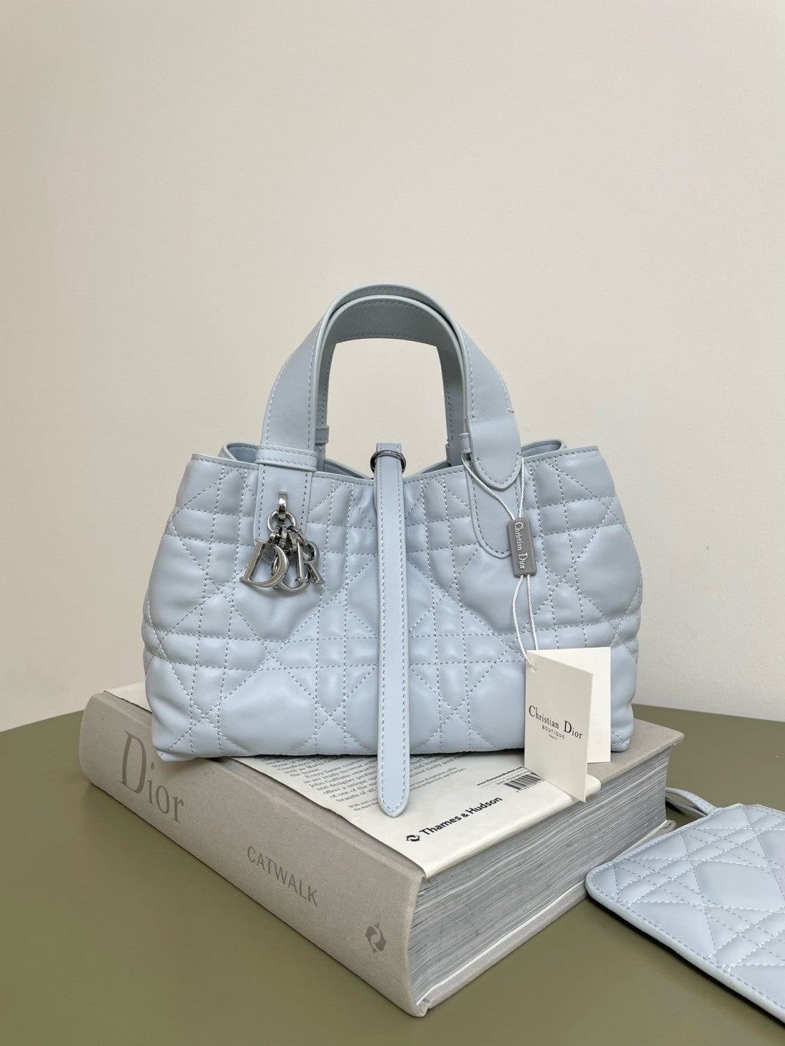 Dior Small Dior Toujours Bag Ice Blue Macrocannage Calfskin #379082