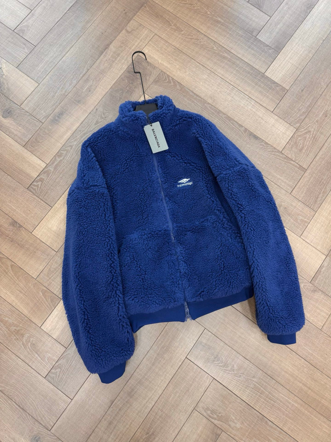 Balenciaga Men's 3b Sports Icon Ski Zip-up Jacket in Light Marine Blue #335777