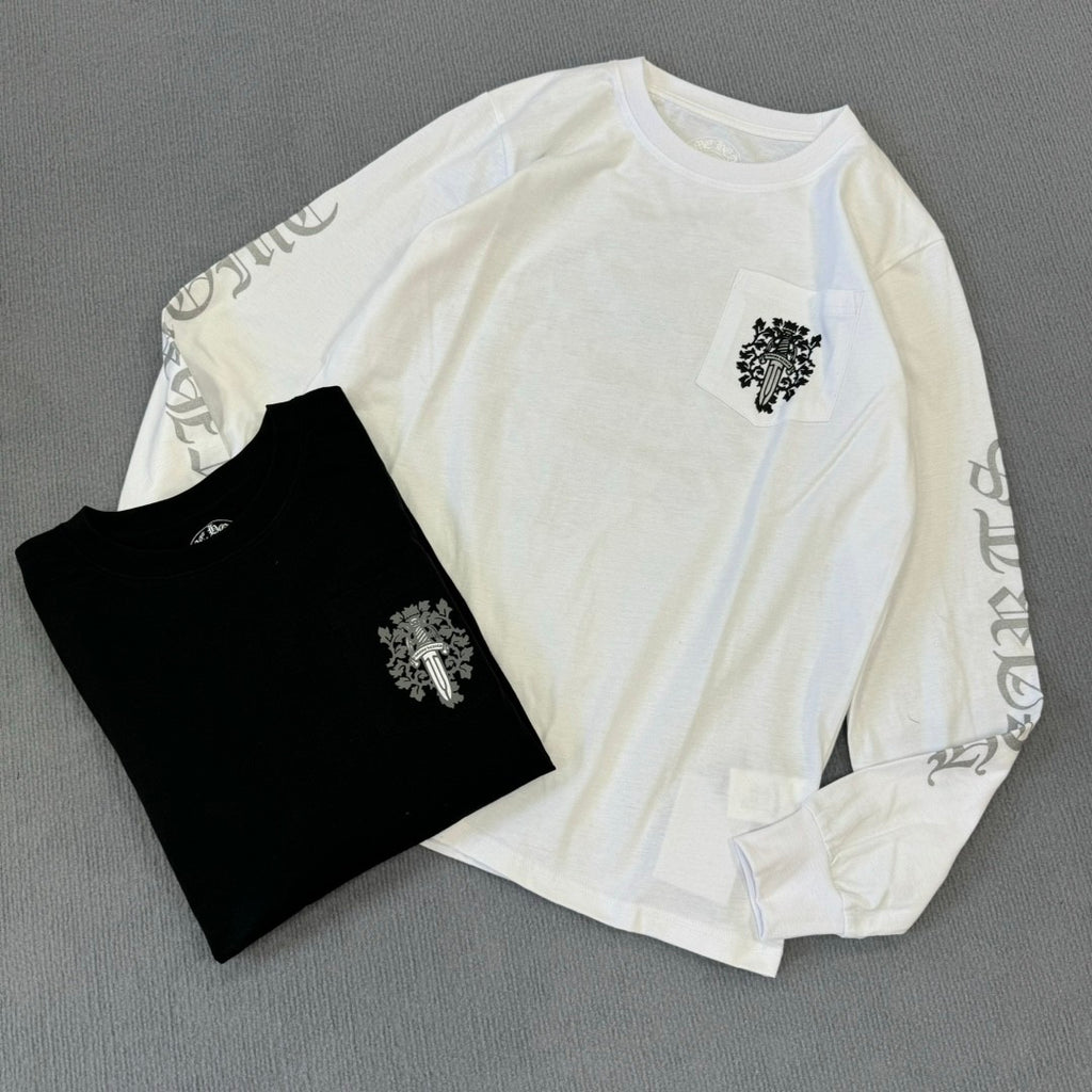 Chrome Hearts Men's Women's Summer Chao Printed Embroidered Letters Long-Sleeved T-Shirt Men And Women Loose Cotton Bottoming Shirt Tops #76433