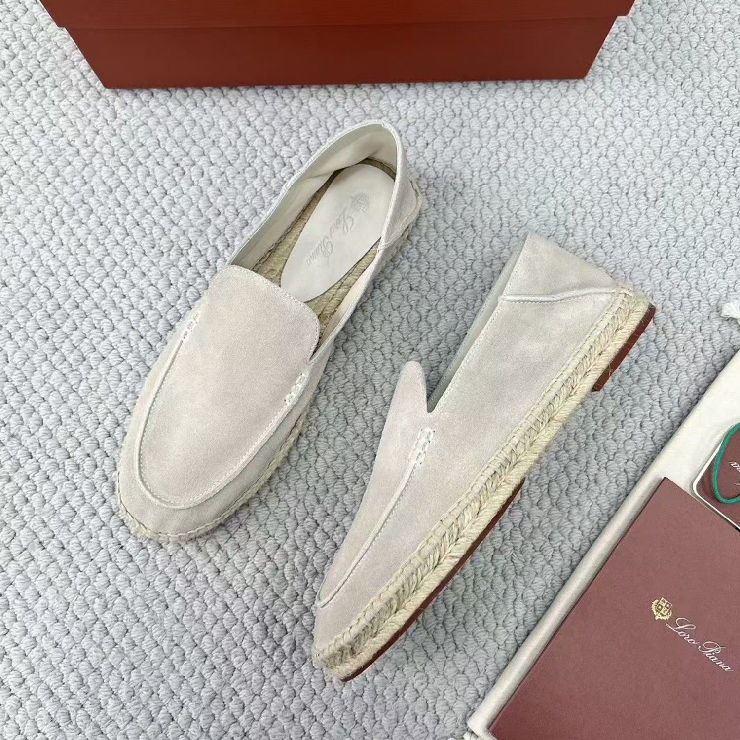 Loro Piana Seaside Walk Men's Casual Shoes Spring And Summer Suede Casual Shoes Fashion Temperament Comfortable Flat Shoes Slippers Ngvp #2224
