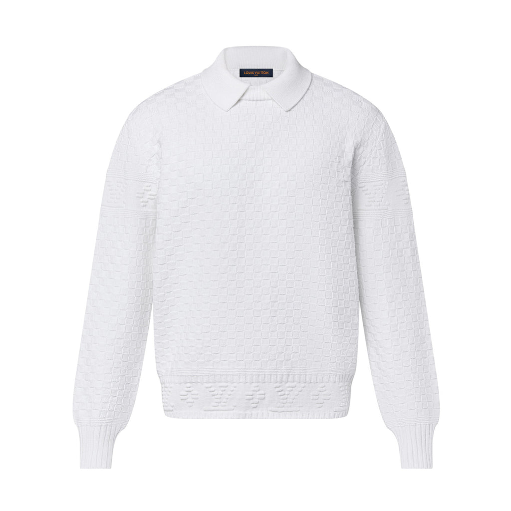Louis Vuitton Damier Polo Neck Knitted Long Sleeve Pullover Sweater #21884