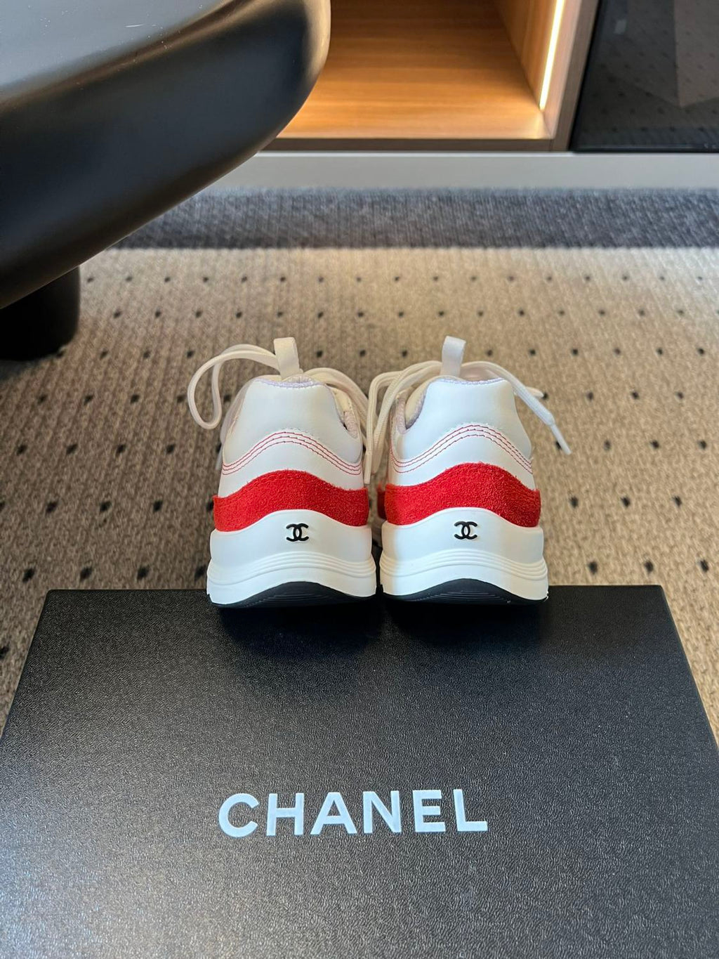 Chanel Calfskin and Suede Calfskin Sneakers #377374
