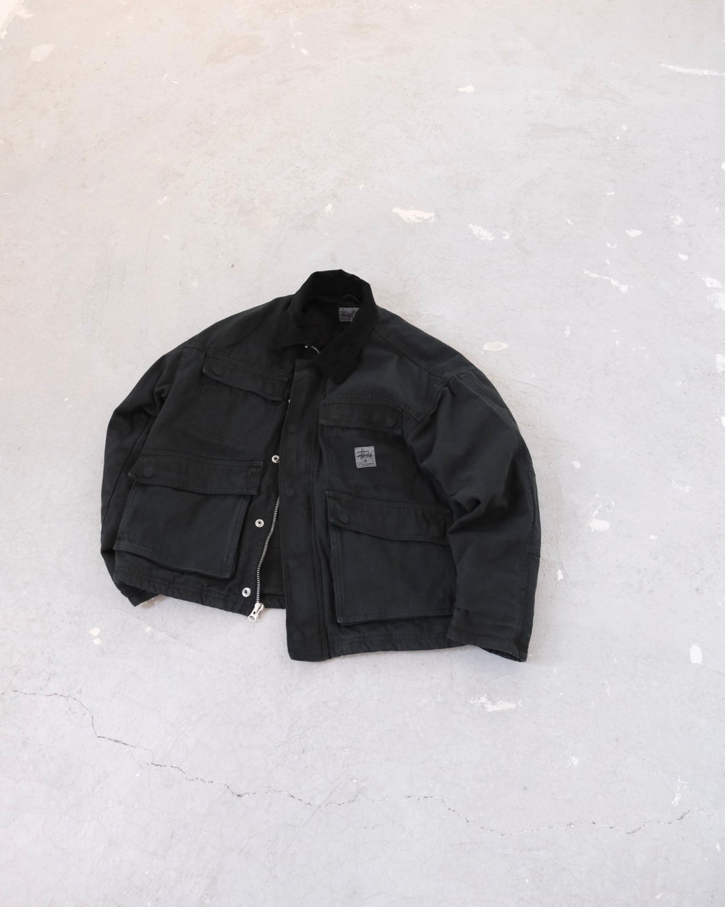 Stussy Men's Autumn and Winter Solid Color Pocket Zipper Warm Workwear Long Sleeve Jacket #73616