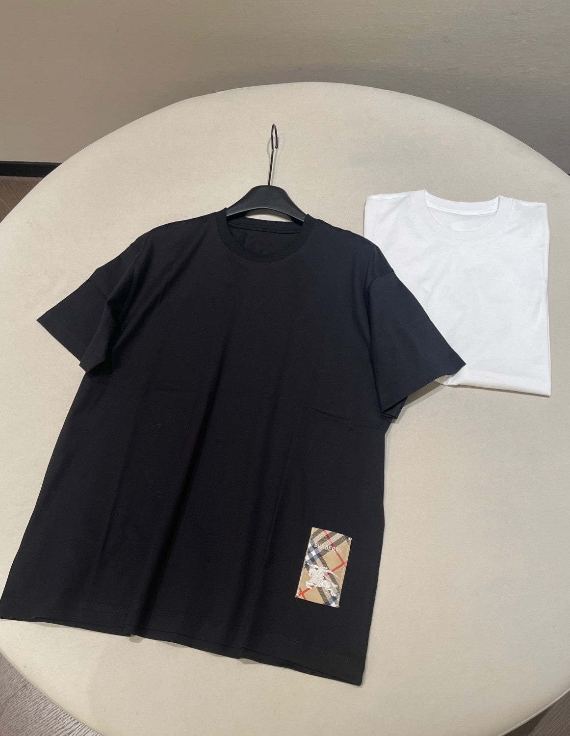Burberry Men's Summer Embroidered Logo Round Neck Cotton Short Sleeve T-Shirt #75264