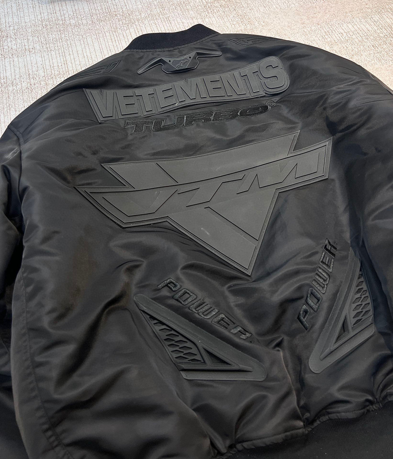 Vetements Embossed Letter Zip Sports Jacket #96689