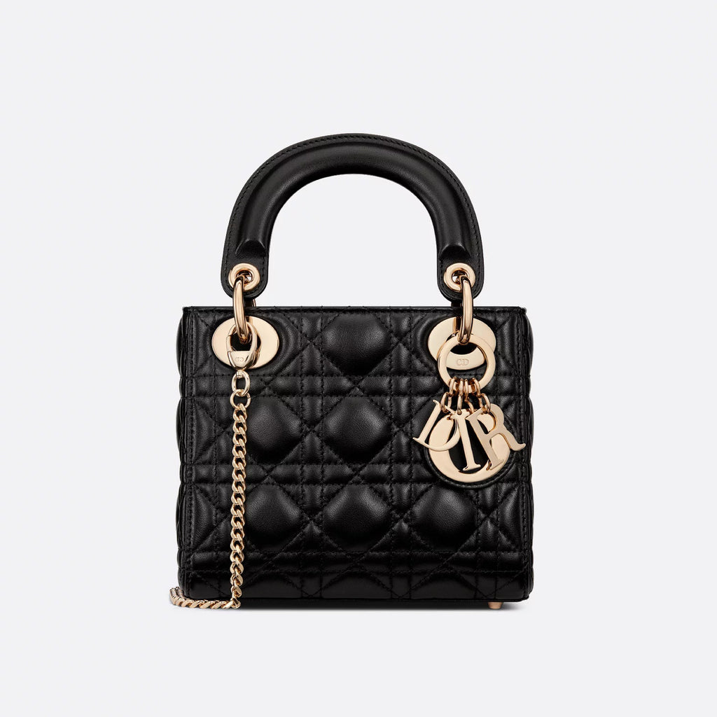 Dior Lady Women's Solid Color Metal Pendant Removable Chain Shoulder Strap Wicker Pattern Sheepskin Leather Single Shoulder Crossbody Handbag Bag Bags #77461