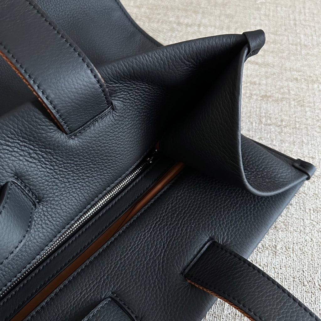 Zegna Men's Business Handheld Tote Bags Imported Leather Laptop Bag # 195386