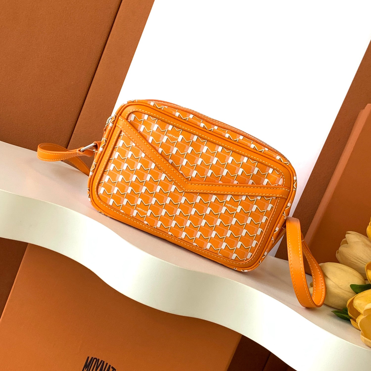 Moynat Women's Fashion Casual Color Blocked M-Shaped Cut Out Patch Pockets Zipper Closure Adjustable Straps Camera Bag Crossbody Bag Shoulder Bag Bags #78976