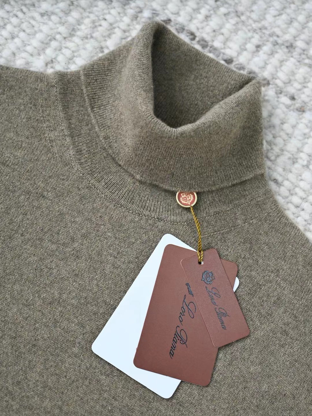 Loro Piana Men's Dolcevita Classic High-Neck Sweater Spring/Fall/Winter Solid-Color Long-Sleeve Cashmere Knit Ngvp #2721