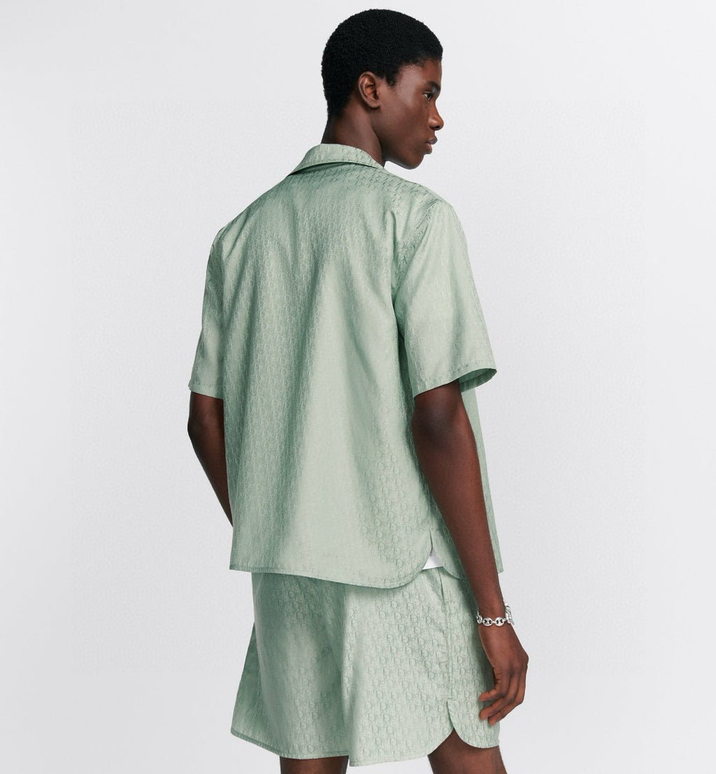 Dior Men's Summer Solid Color Letter Printed V-Neck Single Breasted Short Sleeve Shirt #76919