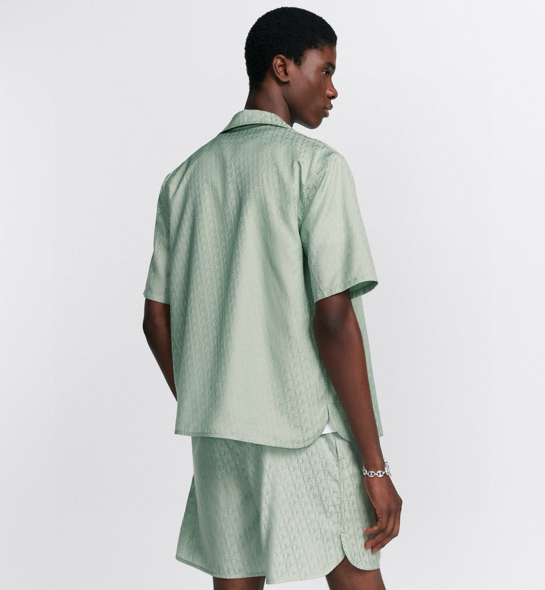 Dior Men's Summer Solid Color Letter Printed V-Neck Single Breasted Short Sleeve Shirt #76919