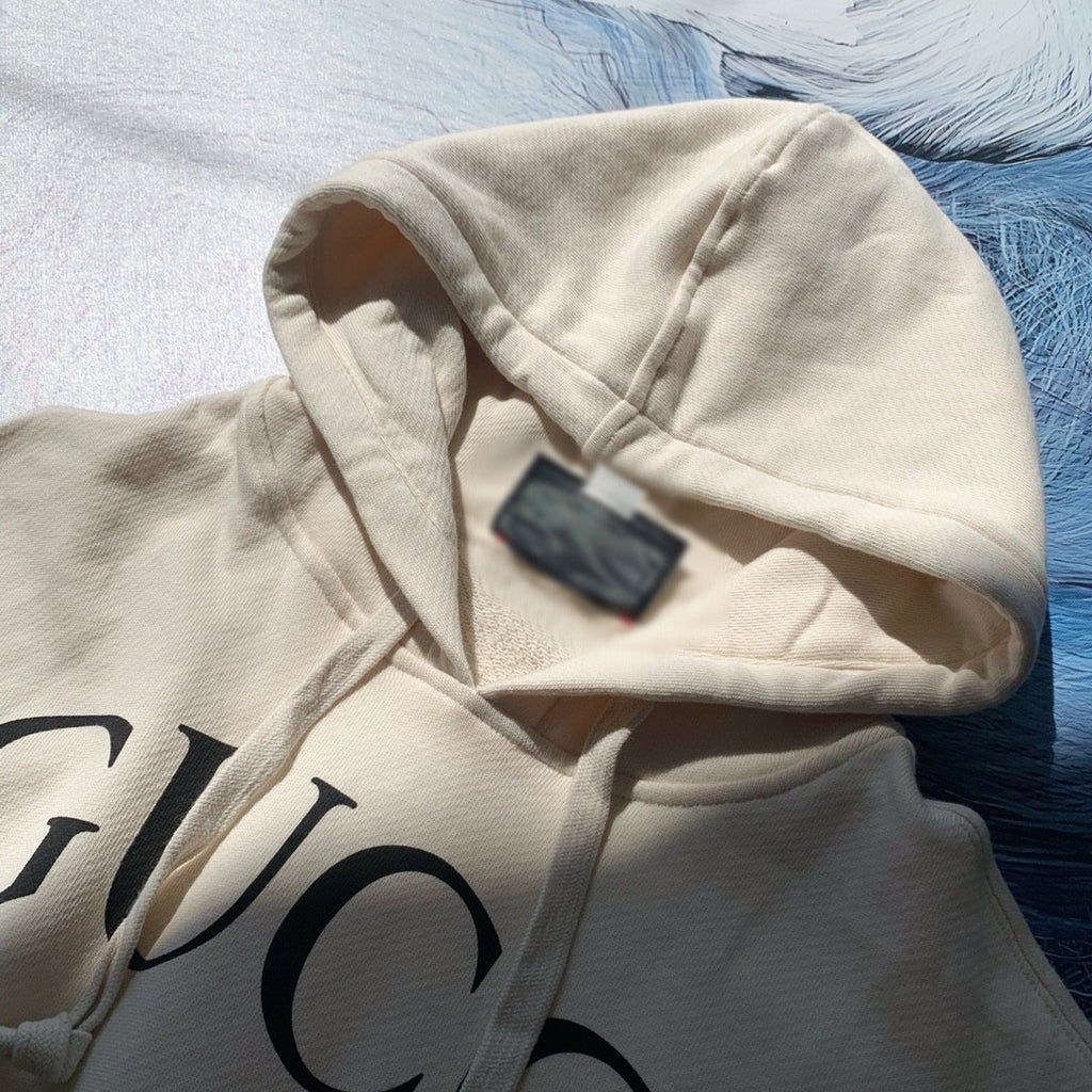 Gucci Men's Spring And Autumn Cotton Logo Printed Solid Color High Street Style Fitted Long Sleeve Hooded Sweatshirt #71448