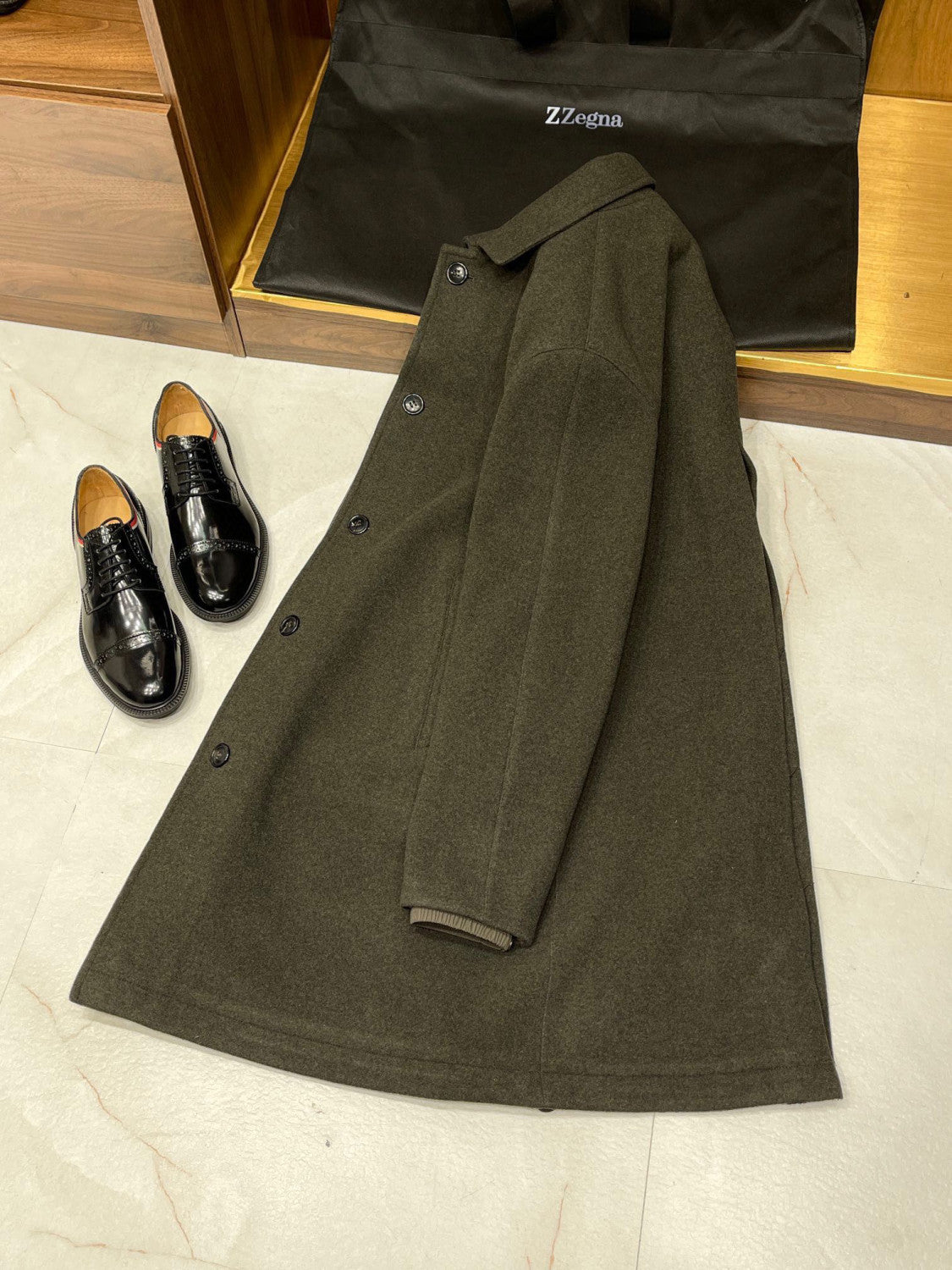 Ermenegildo Zegna Lapel Windbreaker Hooded Jacket Ngvp #6737