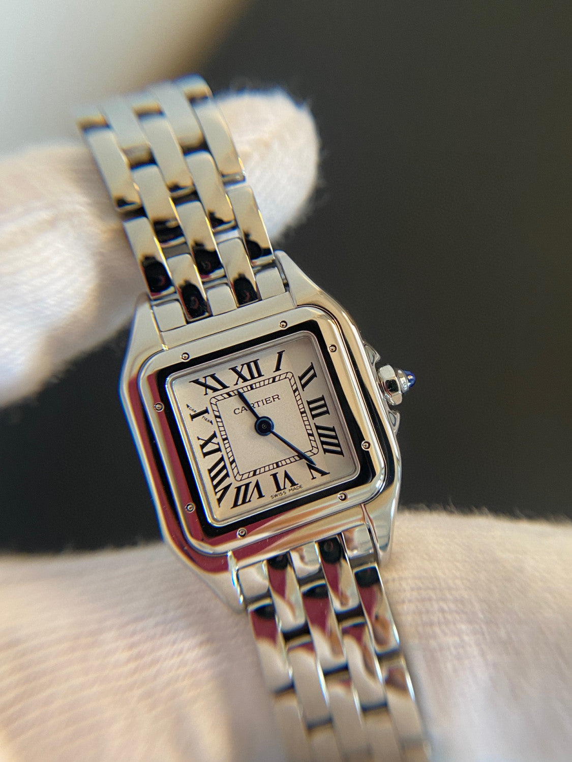 Cartier Cheetah Collection Silver Fashion Small Square Watch #96317