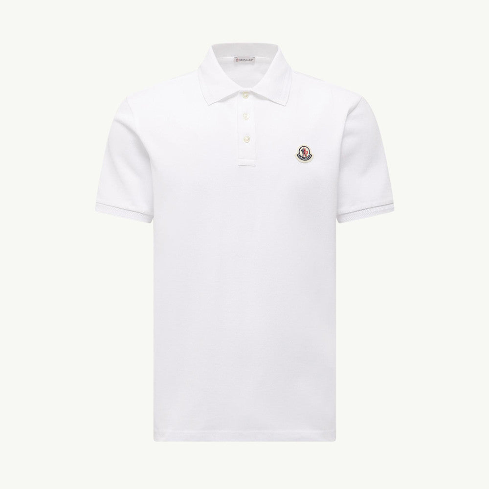 Moncler Black Logo Patch Cotton Piquet Polo Shirt Polos T-shirts #375497