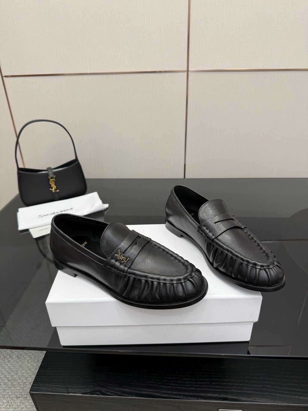 Saint Laurent Women's Autumn/Winter Fashion Casual Sheepskin Suede Round Toe Slip On Flat Loafers Casual Shoes #78376