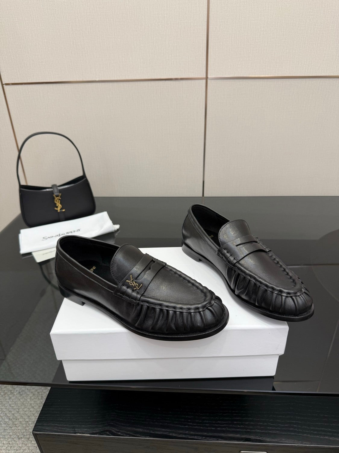 Saint Laurent Women's Autumn/Winter Fashion Casual Sheepskin Suede Round Toe Slip On Flat Loafers Casual Shoes #78376