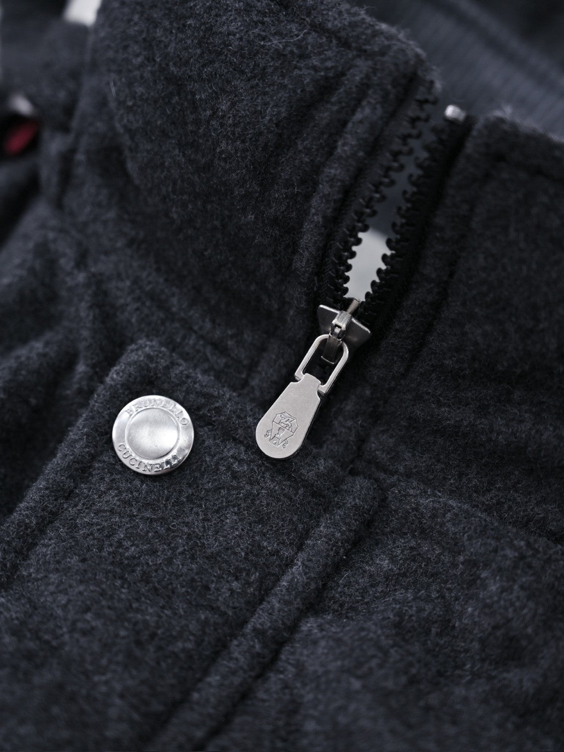 Brunello Cucinelli Wool Down Jacket For Man In Indigo #333203