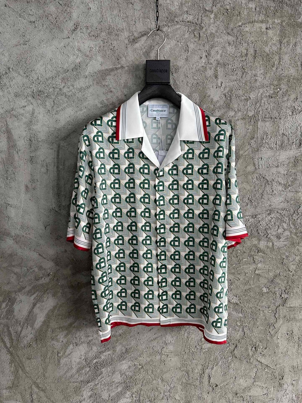Casablanca Men's Summer Gradient Heart Printed Silk Short Sleeve Shirt Casual Elastic Lace-Up Shorts Ngvp #74512
