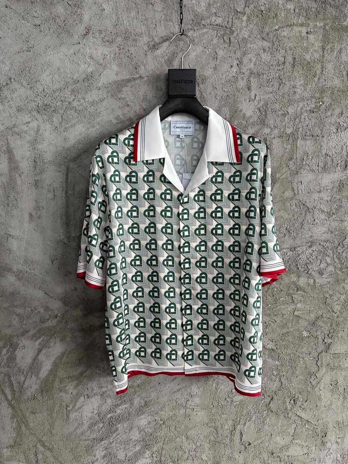 Casablanca Men's Summer Gradient Heart Printed Silk Short Sleeve Shirt Casual Elastic Lace-Up Shorts Ngvp #74512