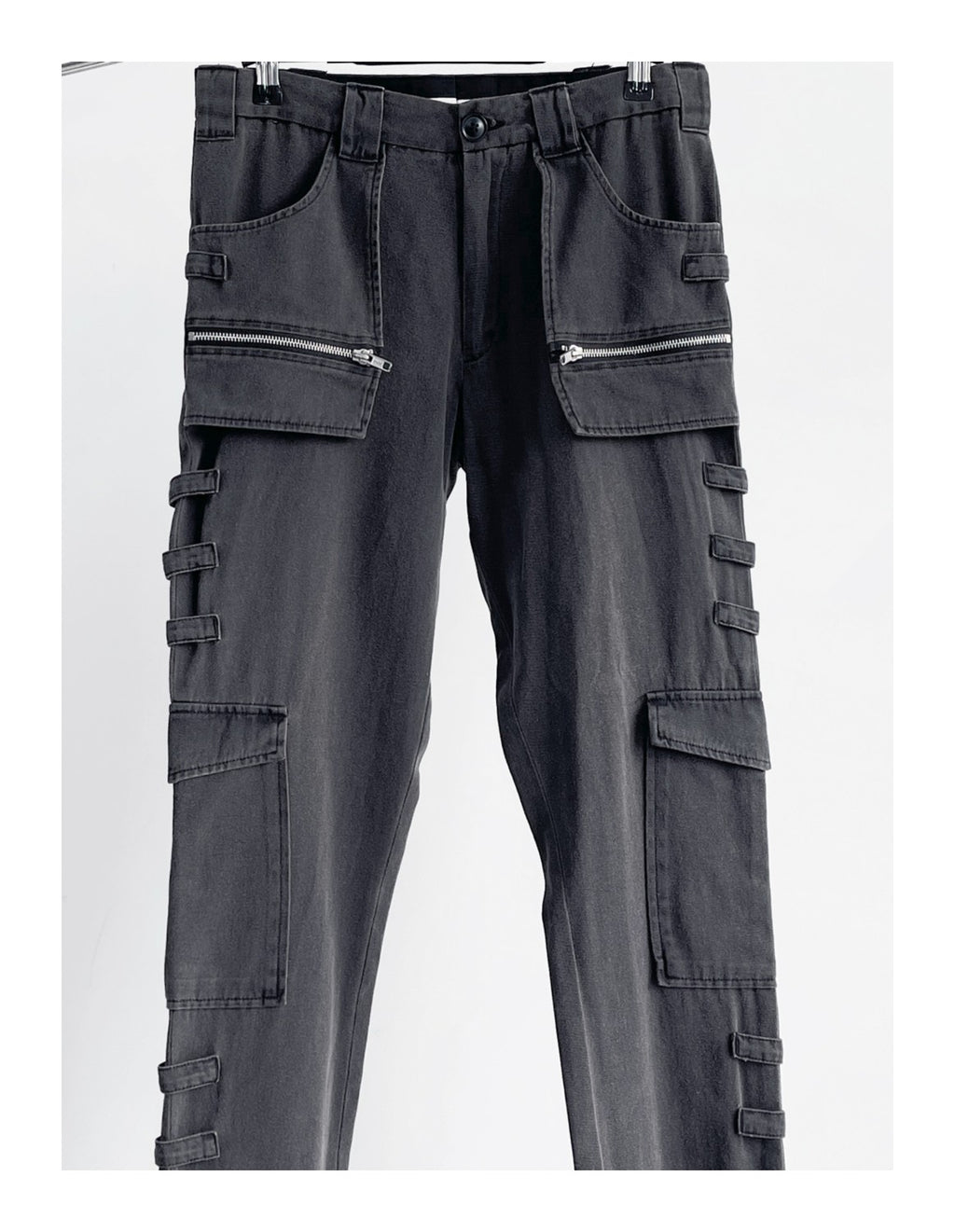 Raf Simons Men's Fall And Winter Retro Washed And Old Splicing Leggings Slim Casual Pants High Street Trend Pocket Tie Pants Ngvp #2461