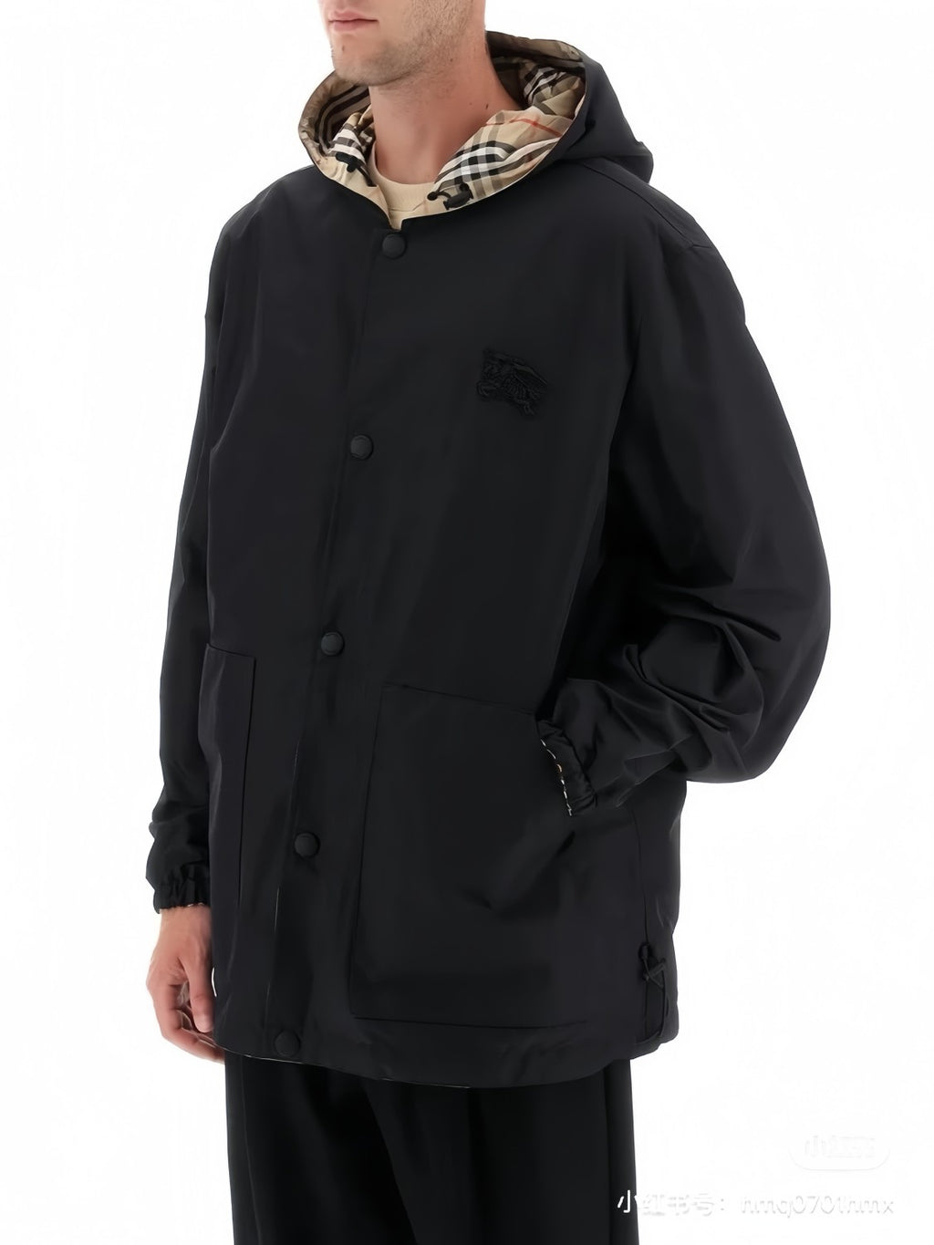 Burberry Men's Autumn and Winter Check Printed Hooded Single Breasted Reversible Jacket #99139