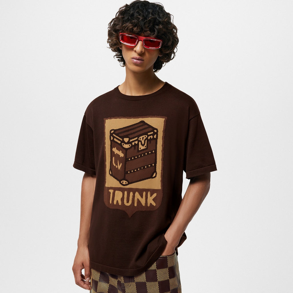Louis Vuitton Men's Summer Solid Color Casual Short Sleeve Cotton Loose Intarsia Crewneck T-shirt #75625