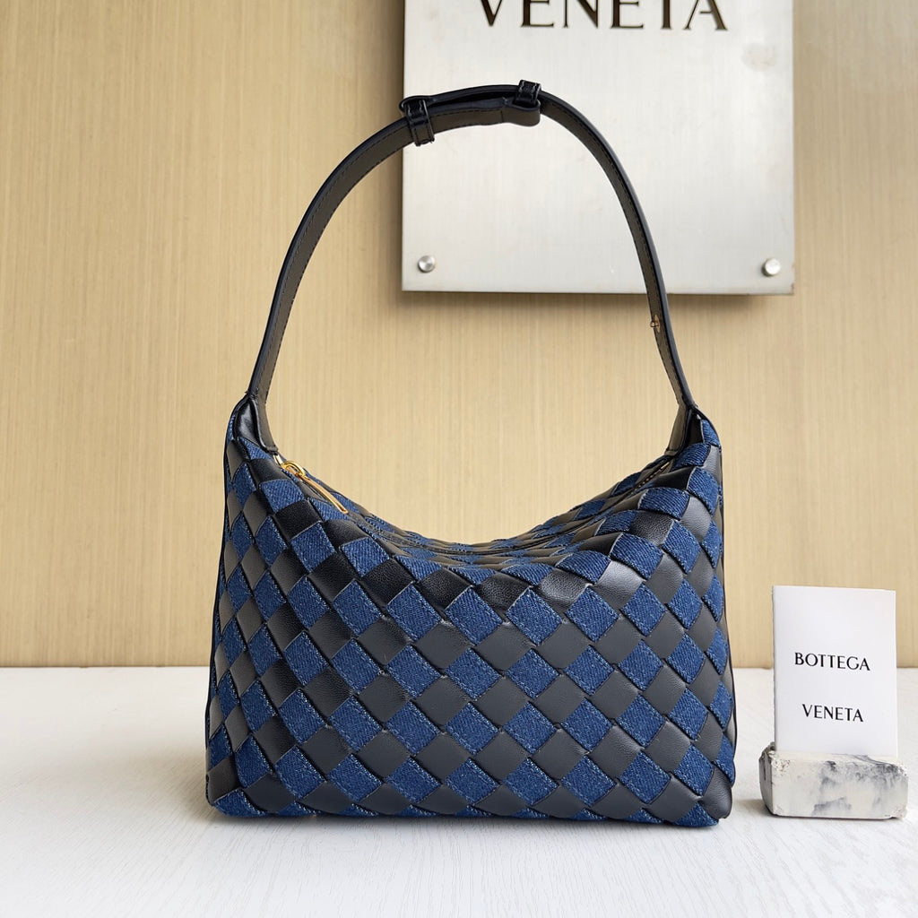 Bottega Veneta Wallace Women's Fashion Casual Color Block Knit Handbag With Adjustable Snap Closure And Zipper Opening Bag Bags 796393V48V14156 #79514