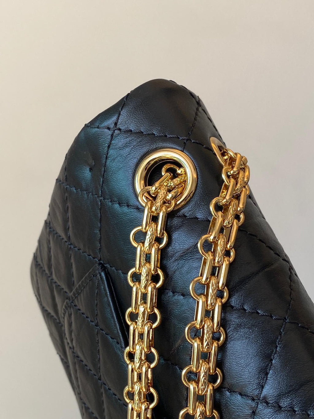 Chanel 2.55 Handbag Aged Calfskin Gold-Tone Metal #333121