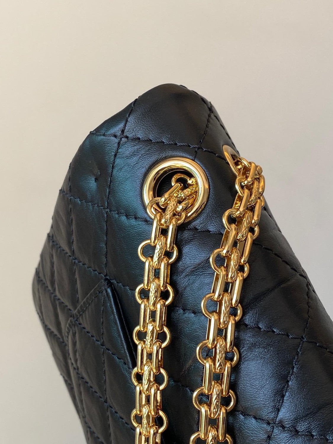 Chanel 2.55 Handbag Aged Calfskin Gold-Tone Metal #333121