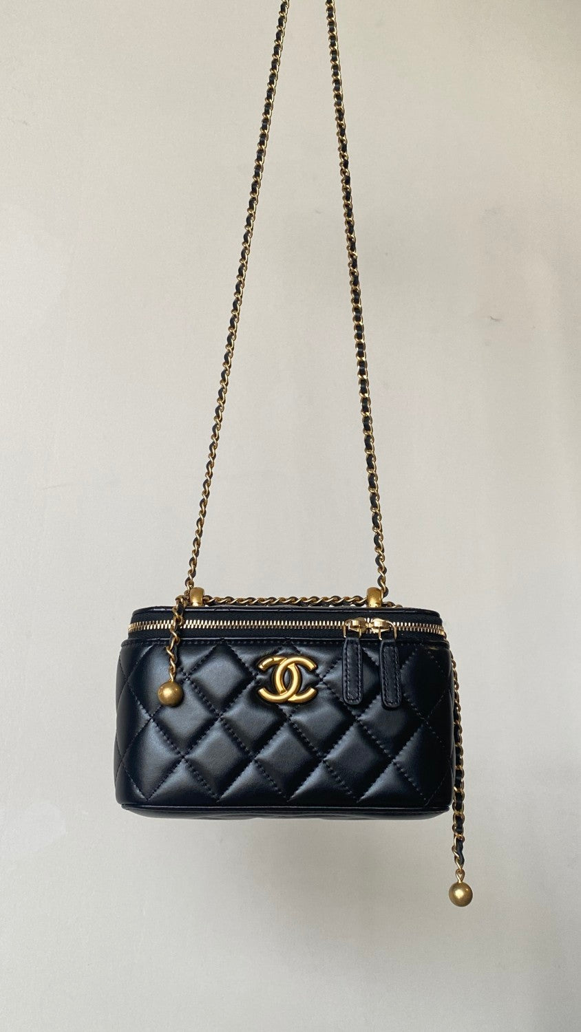 Chanel Women's Classic Fashion Solid Color Logo Sand Gold Buckle Zipper Chain Shoulder Bag Crossbody Bag Bags#78225