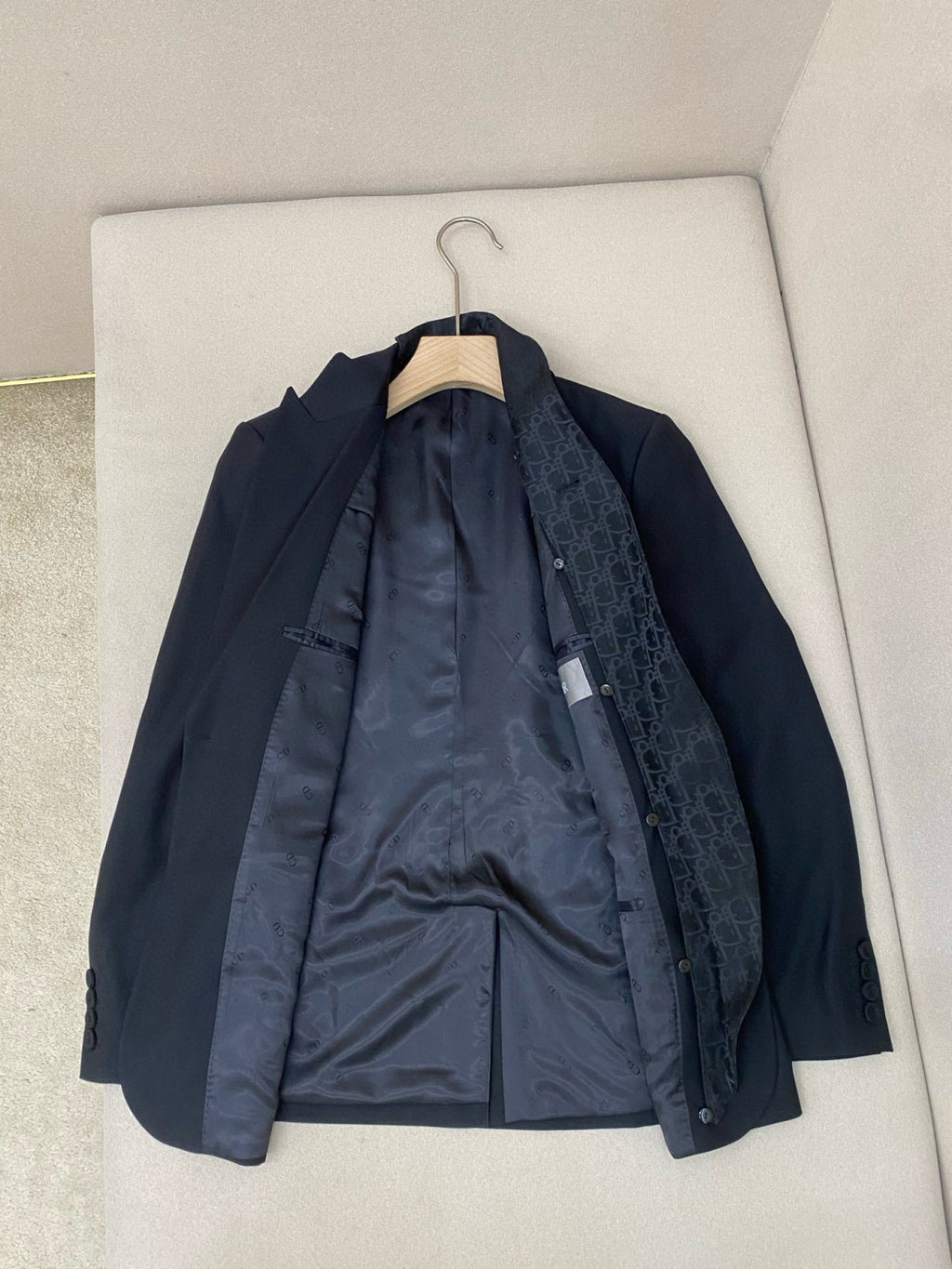 Dior Men's Autumn/Winter Solid Color Classic Lapel Single-Breasted Wool Twill Fabric Twill Print Casual Long Pants Blazer Jacket Suit Set #78244