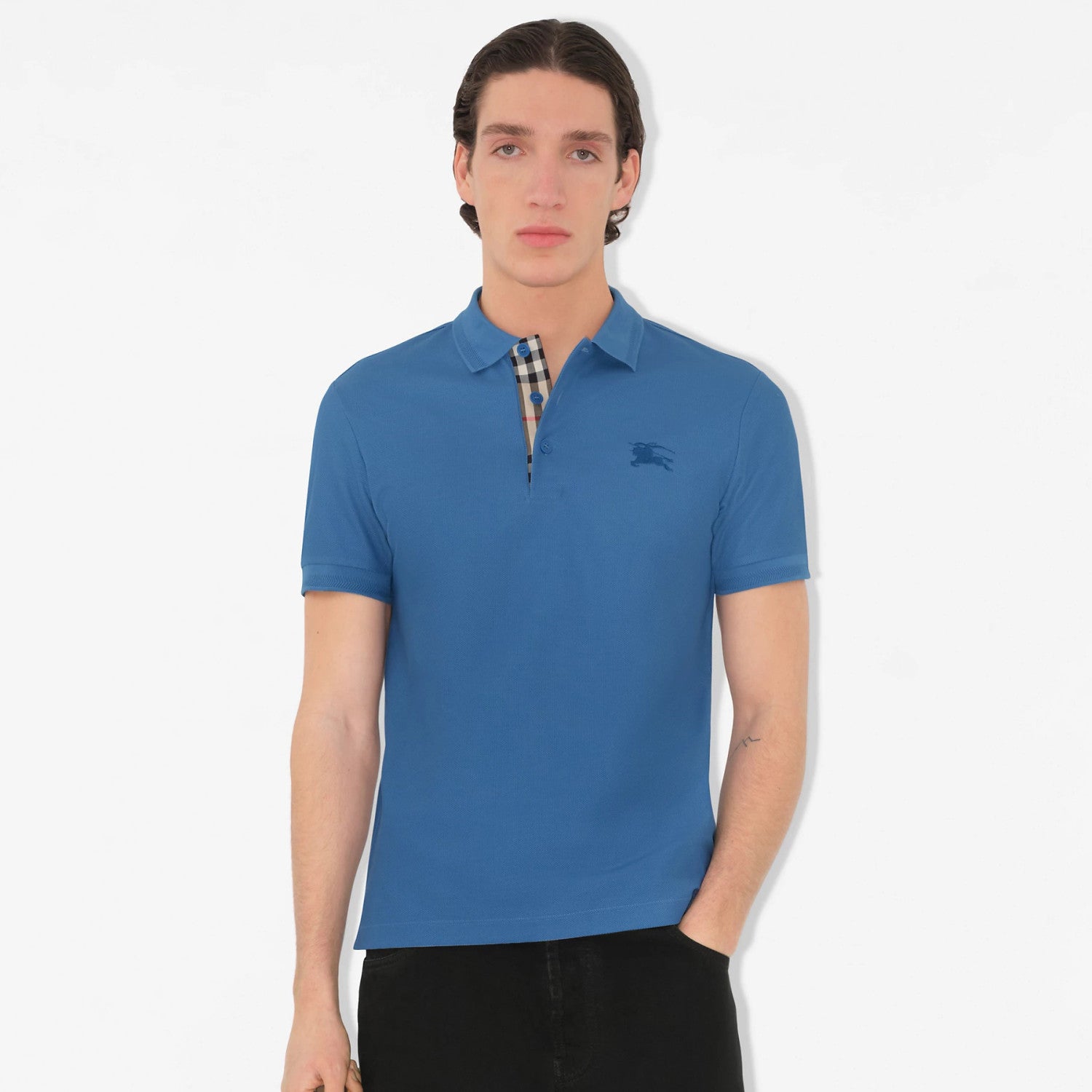 Burberry Men's Summer Solid Color Embroidered Knight Pattern Polo Neck Short Sleeve T-Shirt #76185