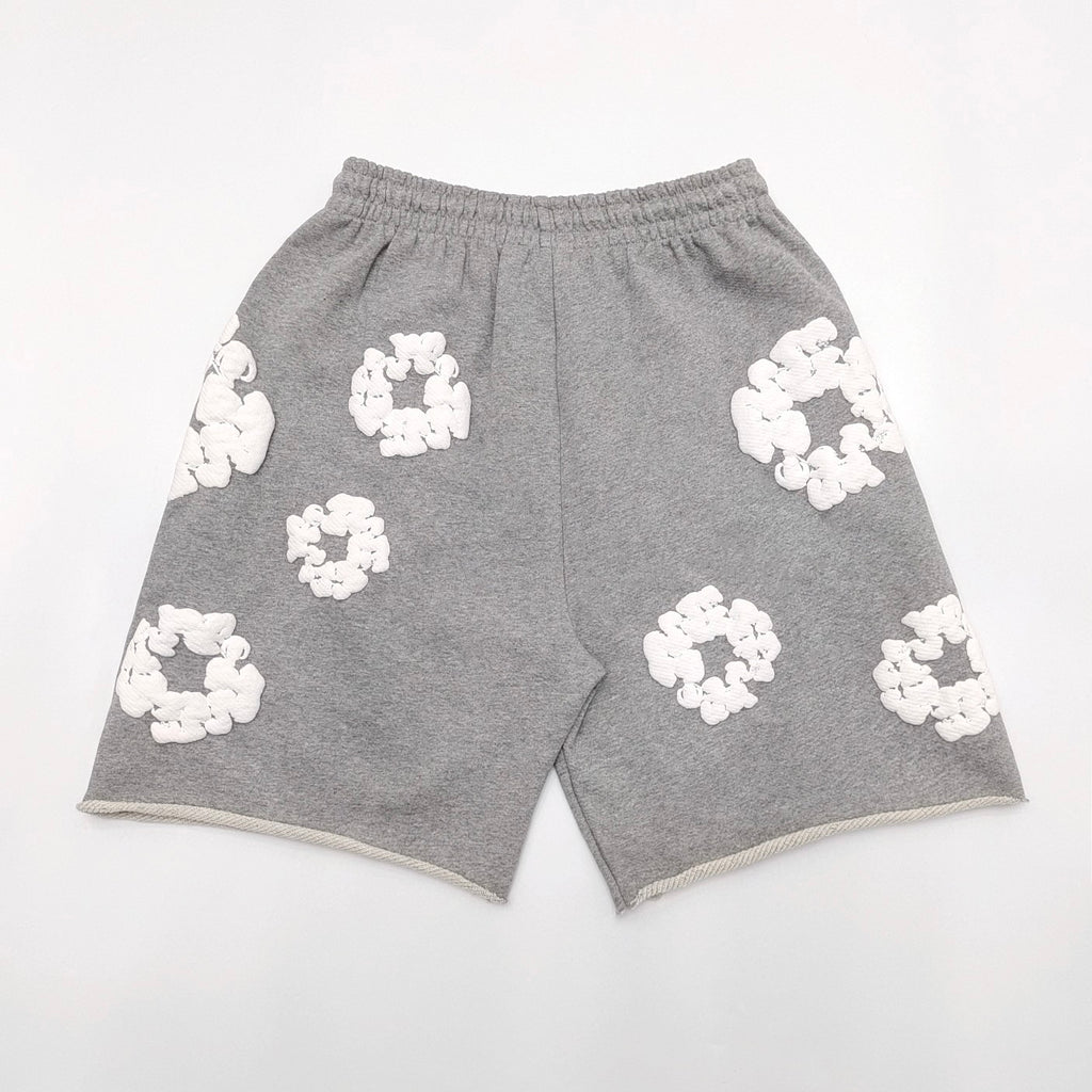 Denim Tears Men's And Women's Summer Fashion Casual Solid-color Printed Pattern Waist Elastic Drawstring Loose Fit Relaxed Shorts #79534