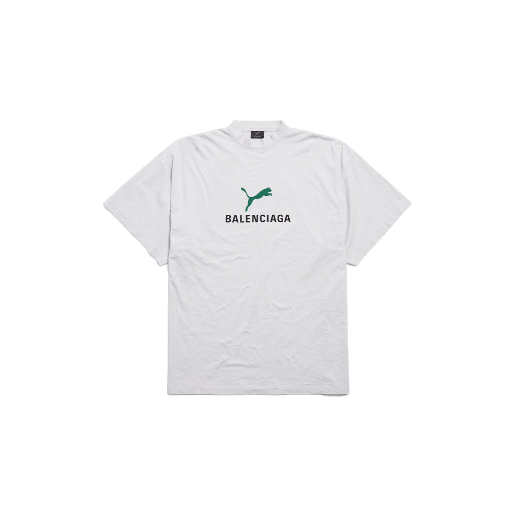 Balenciaga x Puma Men's Women's Summer Oversized Crew Neck Cotton Solid Color Short Sleeve T-Shirt #77853