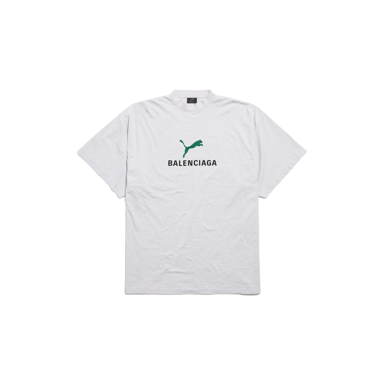 Balenciaga x Puma Men's Women's Summer Oversized Crew Neck Cotton Solid Color Short Sleeve T-Shirt #77853