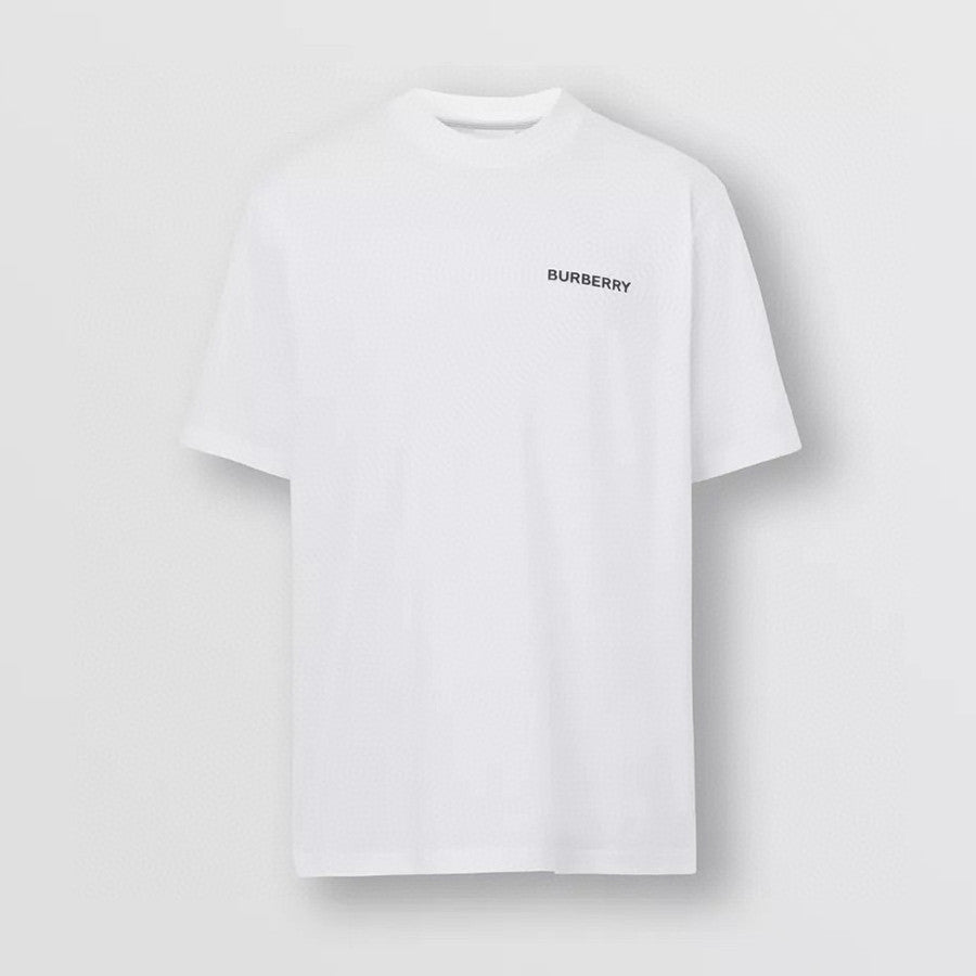 Burberry Men's Spring/Summer Solid Color Logo Cotton Loose Straight Short Sleeve T-Shirt #76327