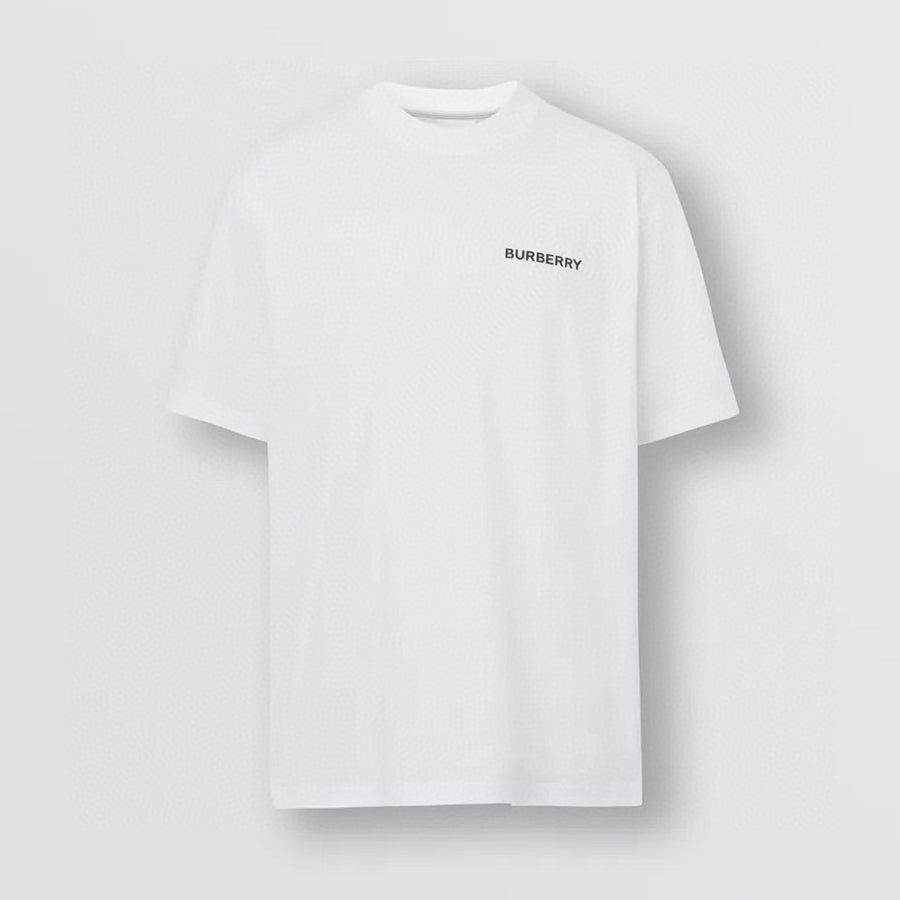 Burberry Men's Spring/Summer Solid Color Logo Cotton Loose Straight Short Sleeve T-Shirt #76327